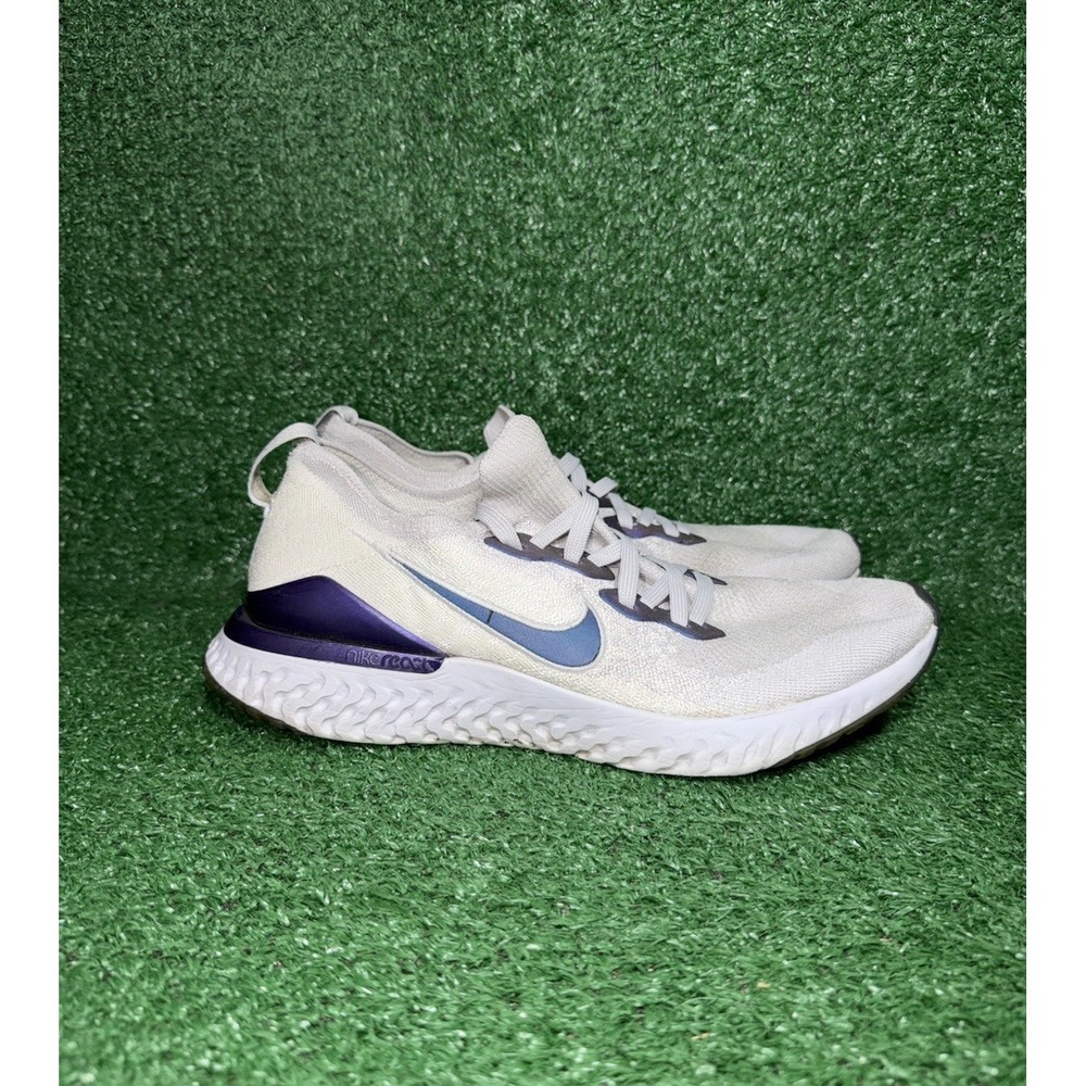 Nike Epic React Mens Size 10 Grey Purple Running Shoes Comfort Walking Sneakers